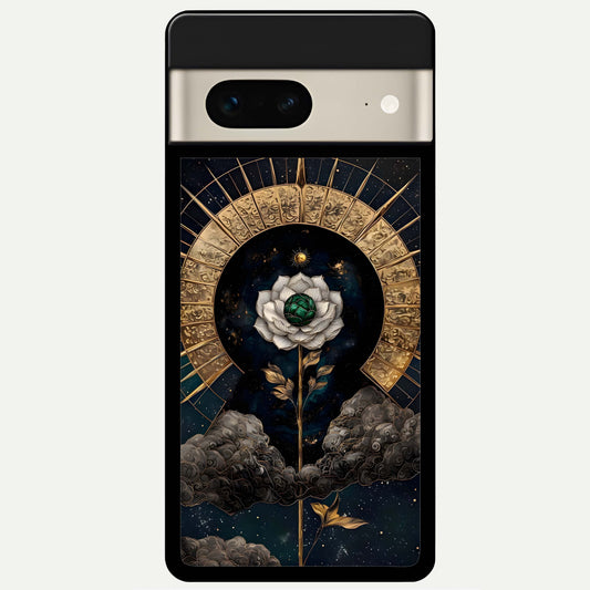  Celestial Lotus Morang Glass Case For Google Pixel 7 back cover – full design glossy printed glass finish
