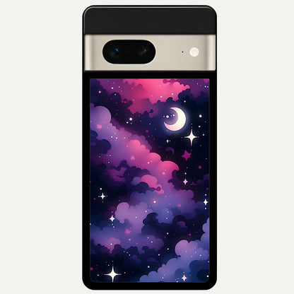  Celestial Moon Magic Glass Case For Google Pixel 7 back cover – full design glossy printed glass finish