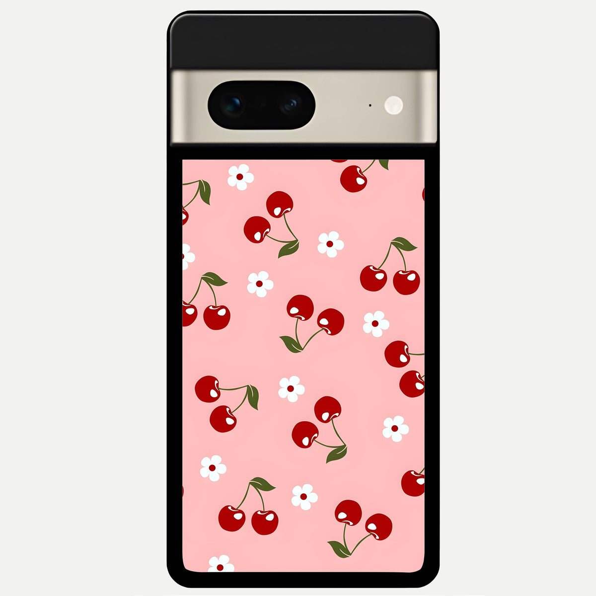  Cherry Love Mood Glass Case For Google Pixel 7 back cover – full design glossy printed glass finish
