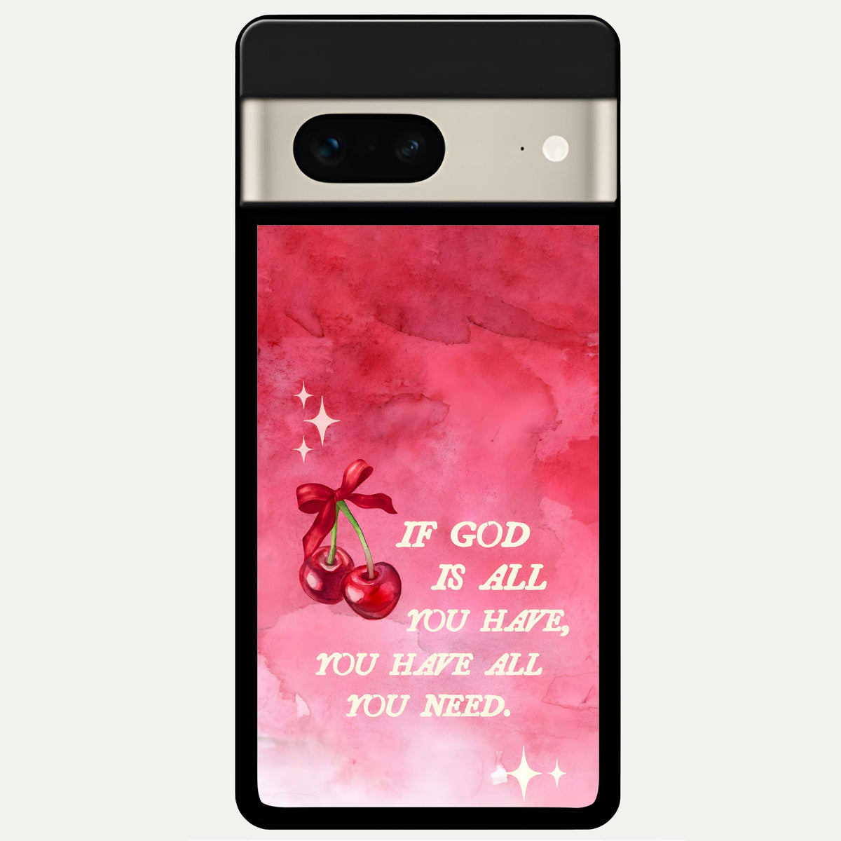  Cherry Quote Glass Case For Google Pixel 7 back cover – full design glossy printed glass finish