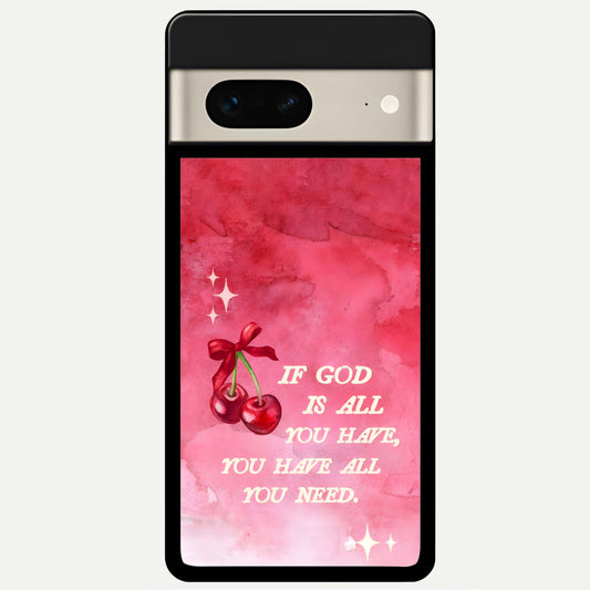  Cherry Quote Glass Case For Google Pixel 7 back cover – full design glossy printed glass finish