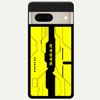  Circuit CYBERPUNK Custom Name Glass Case For Google Pixel 7 back cover – full design glossy printed glass finish