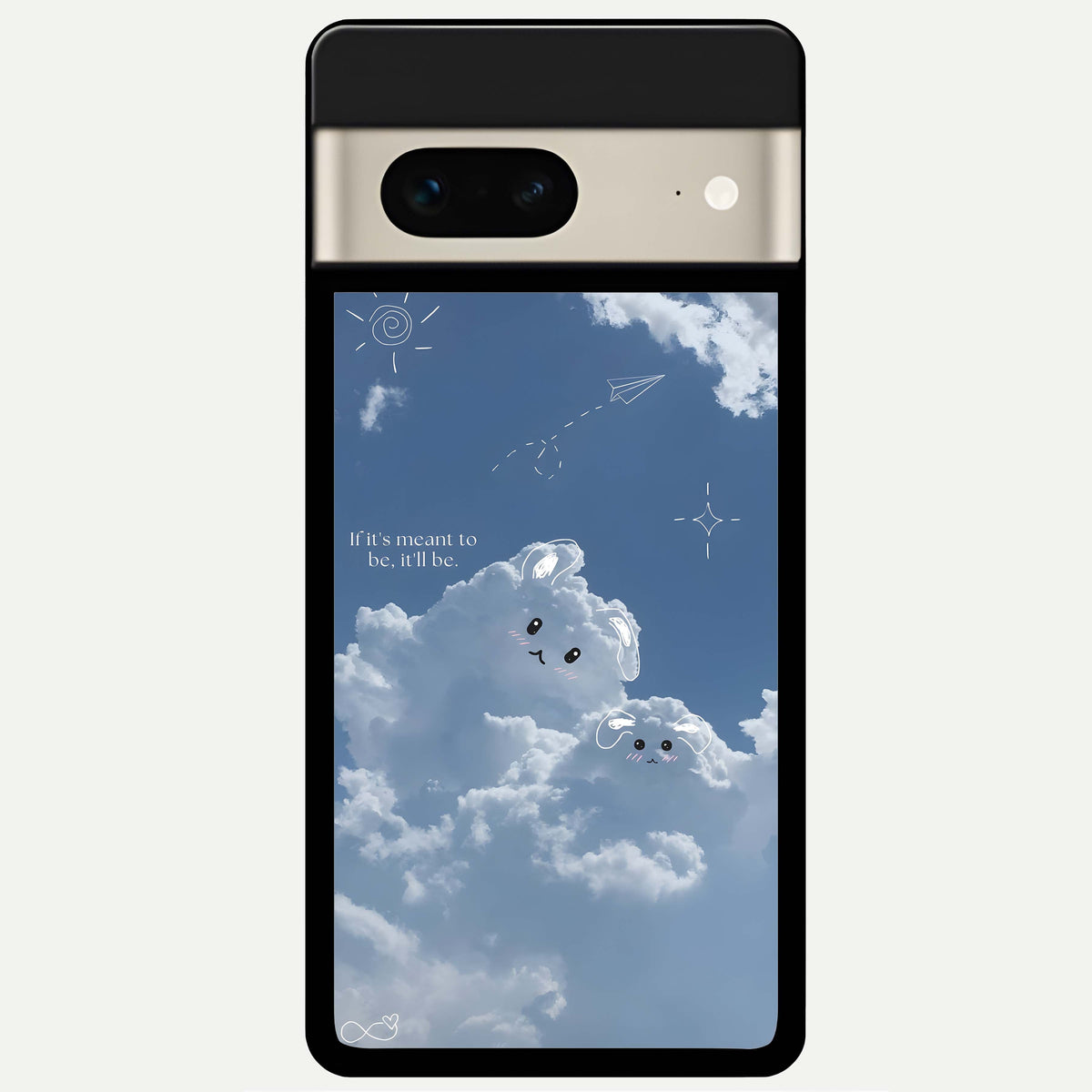  Cloud Bunny Dreams Glass Case For Google Pixel 7 back cover – full design glossy printed glass finish