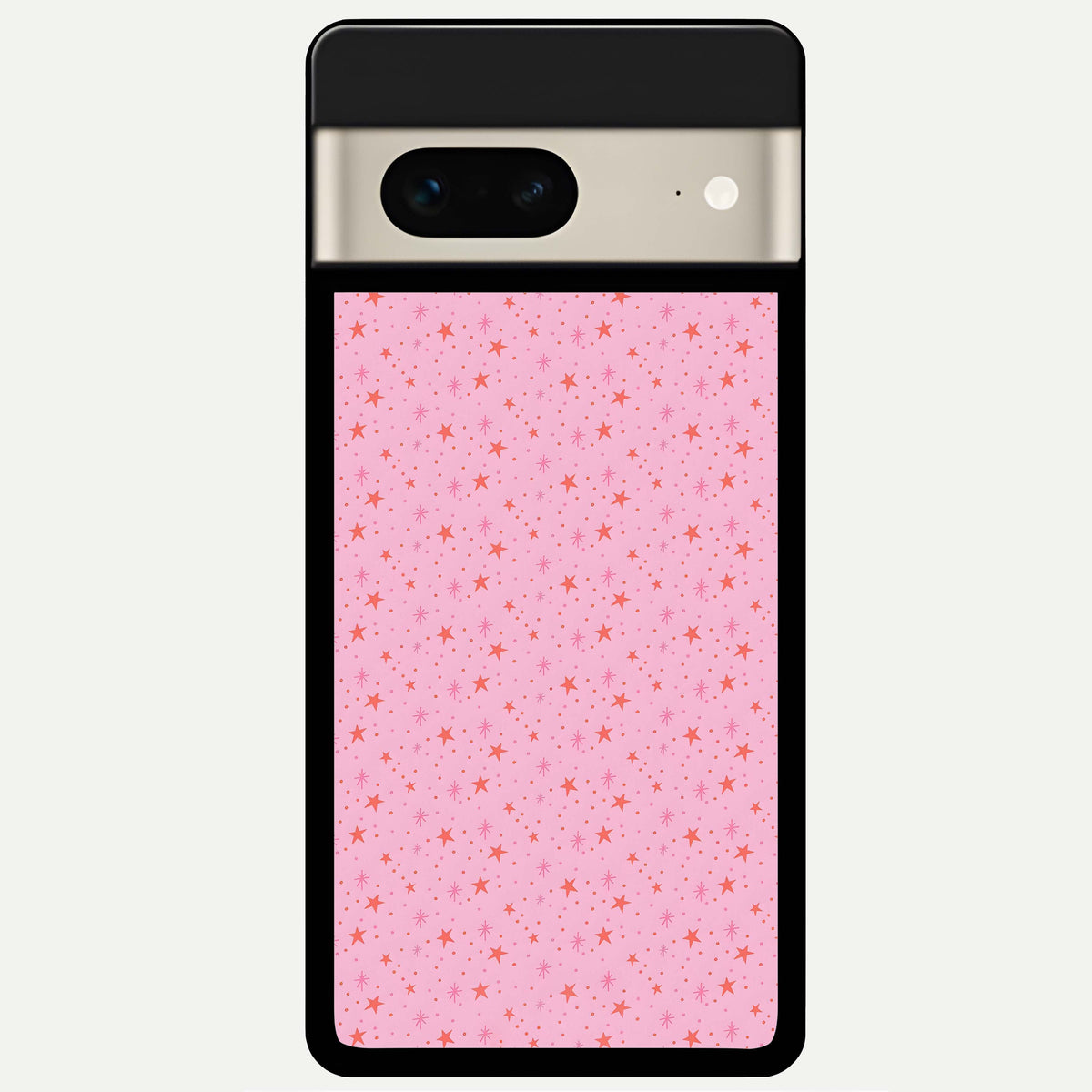  Cosmic Pink Sparkle Glass Case For Google Pixel 7 back cover – full design glossy printed glass finish