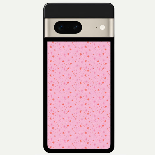  Cosmic Pink Sparkle Glass Case For Google Pixel 7 back cover – full design glossy printed glass finish