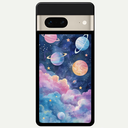  Cosmic Planet Dreams Glass Case For Google Pixel 7 back cover – full design glossy printed glass finish