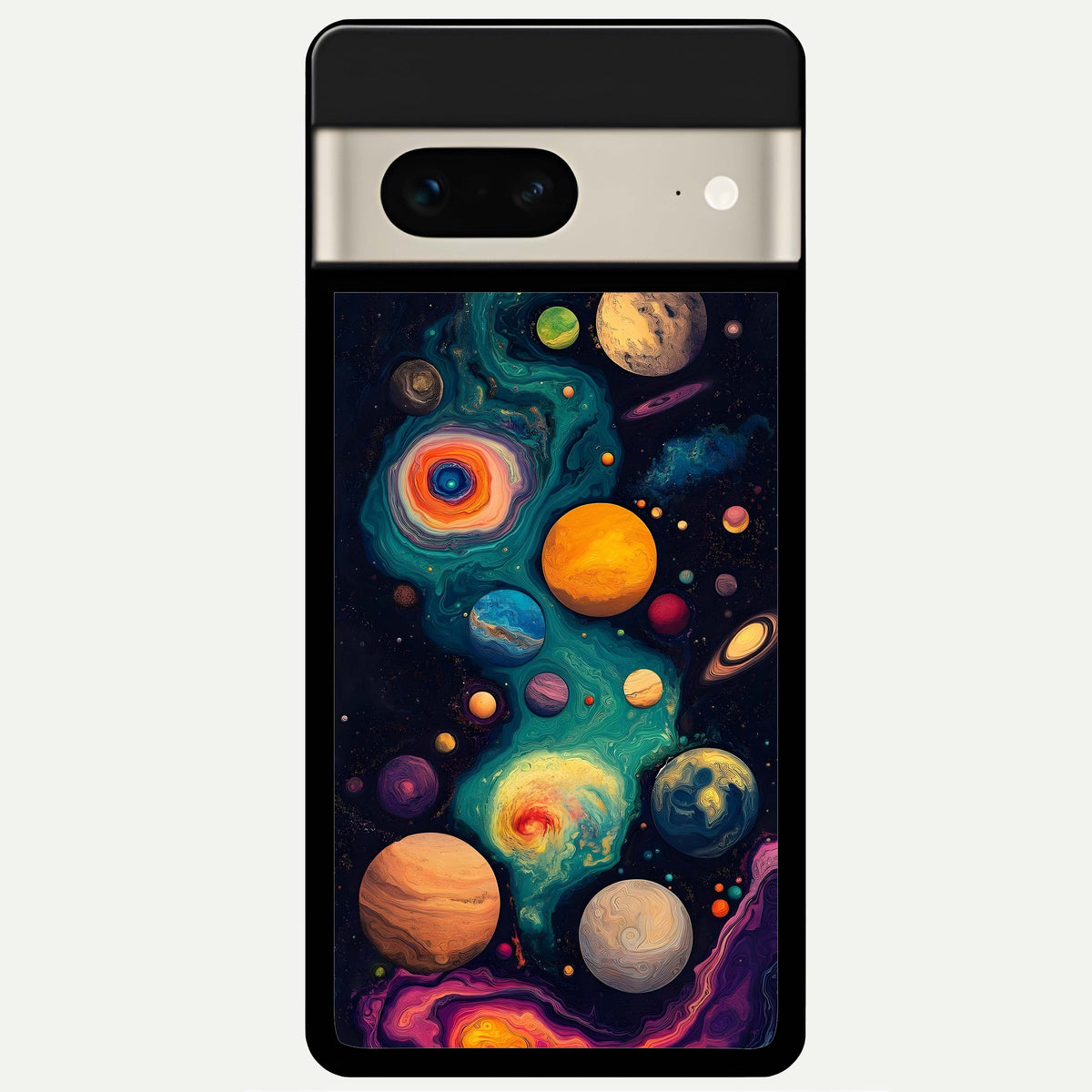  Cosmic Planet Journey Glass Case For Google Pixel 7 back cover – full design glossy printed glass finish