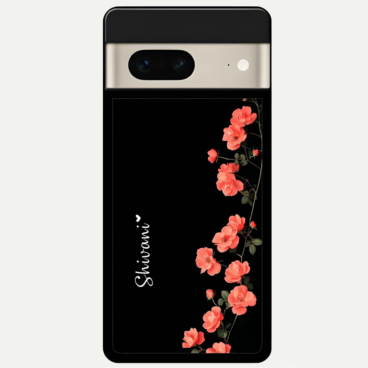  Crimson Bloom Grace Custom Name Glass Case For Google Pixel 7 back cover – full design glossy printed glass finish