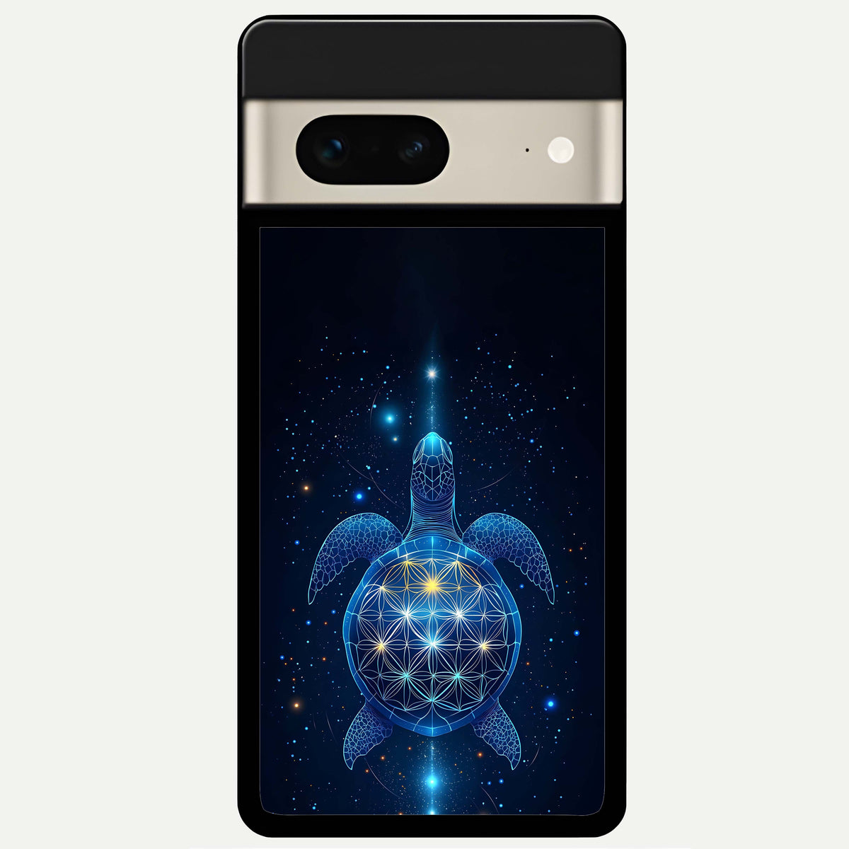  Crimson Blue Turtle Glass Case For Google Pixel 7 back cover – full design glossy printed glass finish