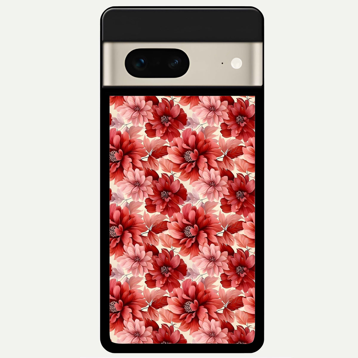  Crimson Love Petals Glass Case For Google Pixel 7 back cover – full design glossy printed glass finish