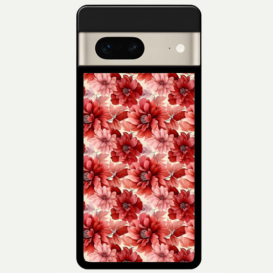  Crimson Love Petals Glass Case For Google Pixel 7 back cover – full design glossy printed glass finish