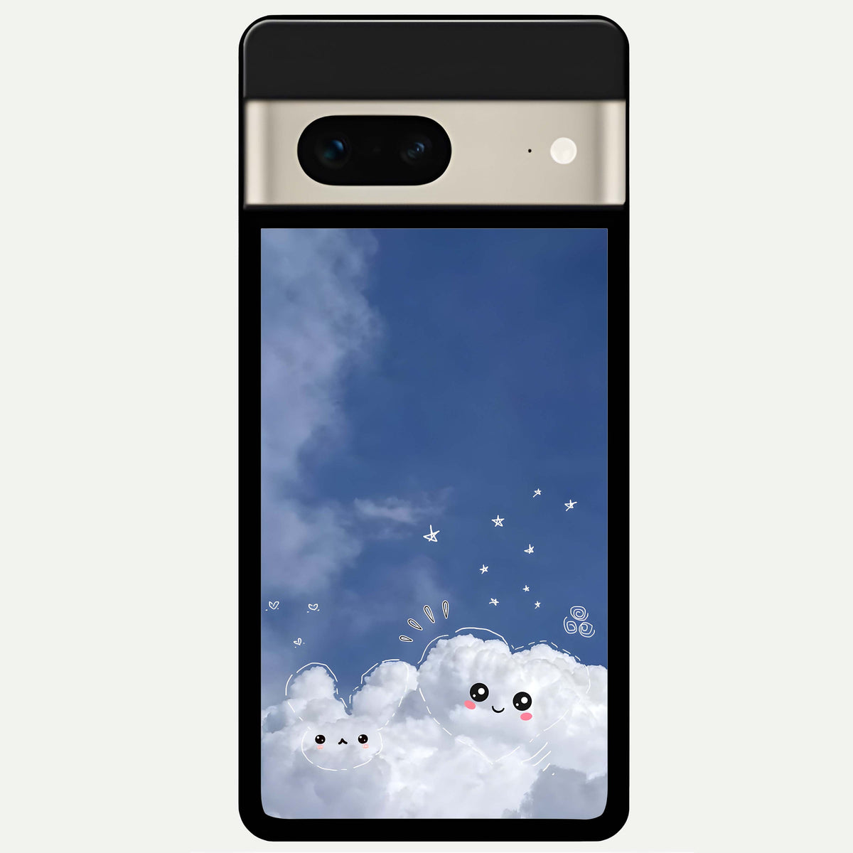  Cute Blossom Cloud Glass Case For Google Pixel 7 back cover – full design glossy printed glass finish