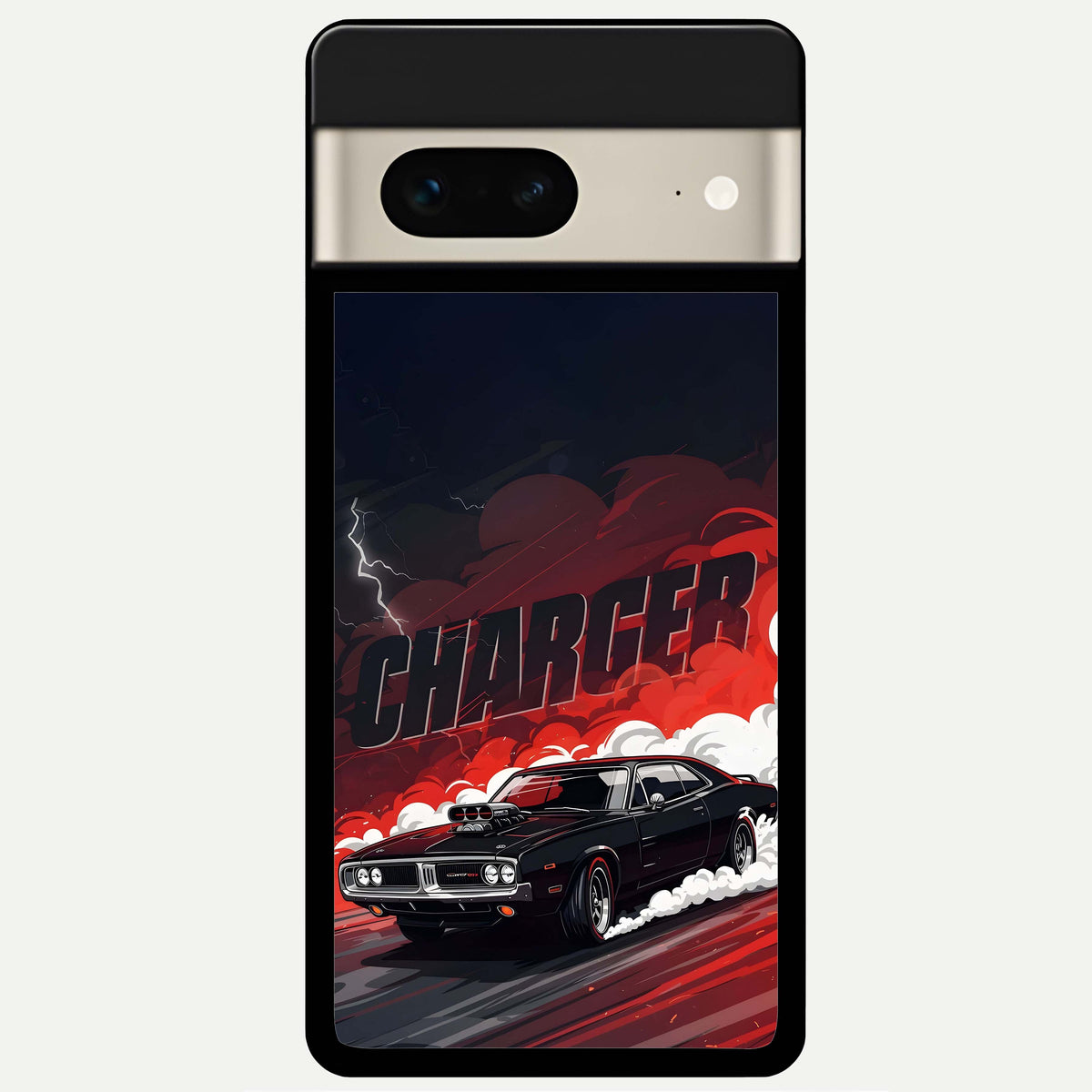  Dark Charger Fury Glass Case For Google Pixel 7 back cover – full design glossy printed glass finish