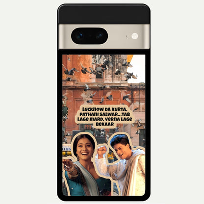  Desi Retro Vibes Glass Case For Google Pixel 7 back cover – full design glossy printed glass finish
