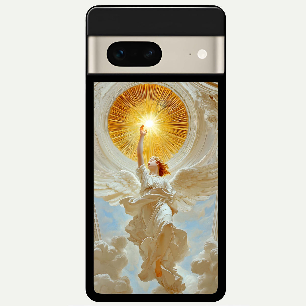  Divine Light Angel Glass Case For Google Pixel 7 back cover – full design glossy printed glass finish