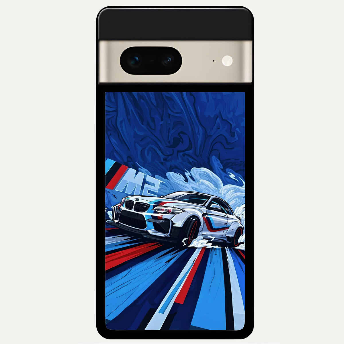  Drift Power Rush Glass Case For Google Pixel 7 back cover – full design glossy printed glass finish