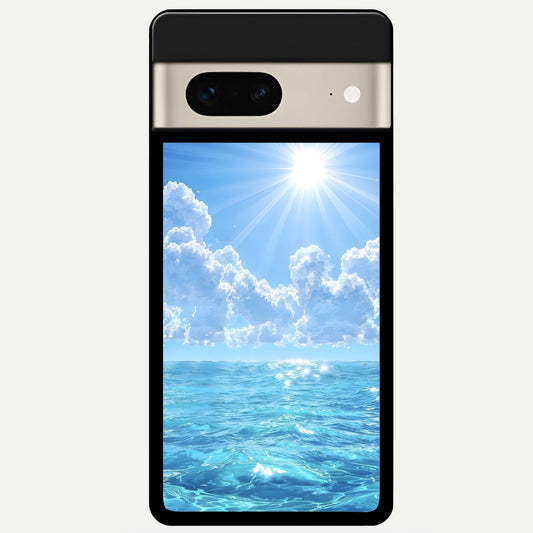  Endless Ocean Horizon Glass Case For Google Pixel 7 back cover – full design glossy printed glass finish