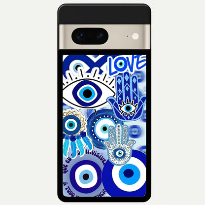  Evil Eyes Dream Glass Case For Google Pixel 7 back cover – full design glossy printed glass finish