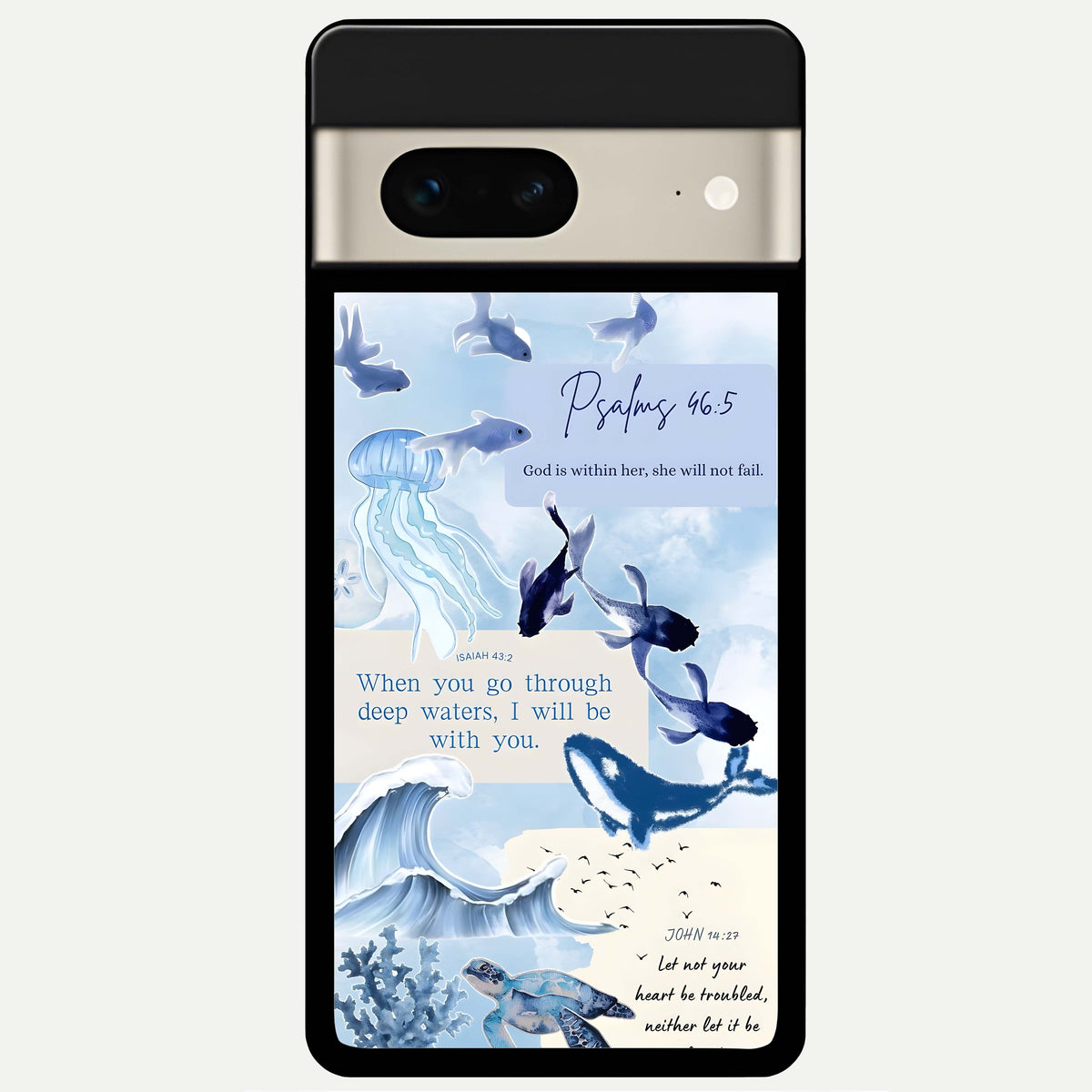  Faithful Ocean Promise Glass Case For Google Pixel 7 back cover – full design glossy printed glass finish