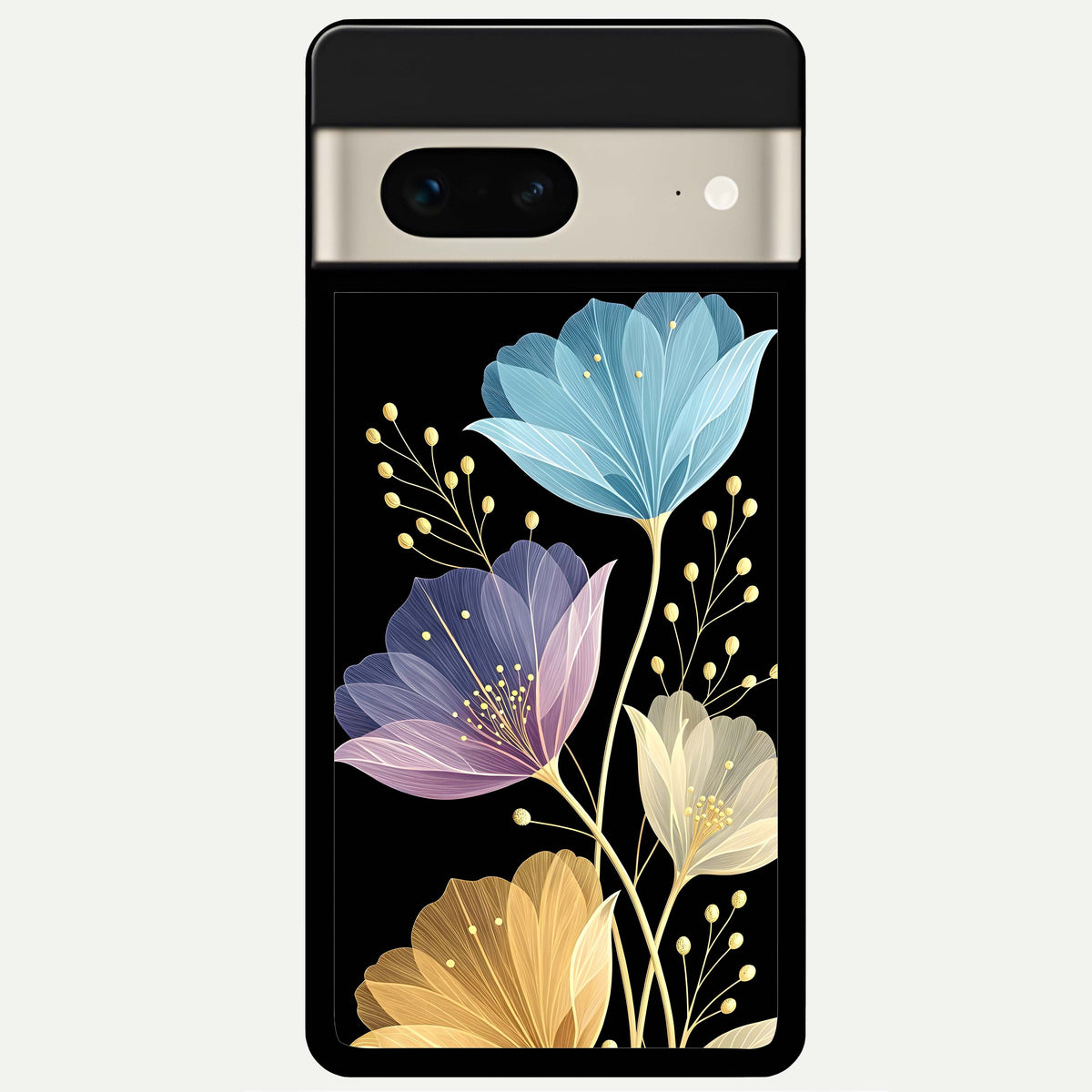  Flower Bloom Glow Glass Case For Google Pixel 7 back cover – full design glossy printed glass finish
