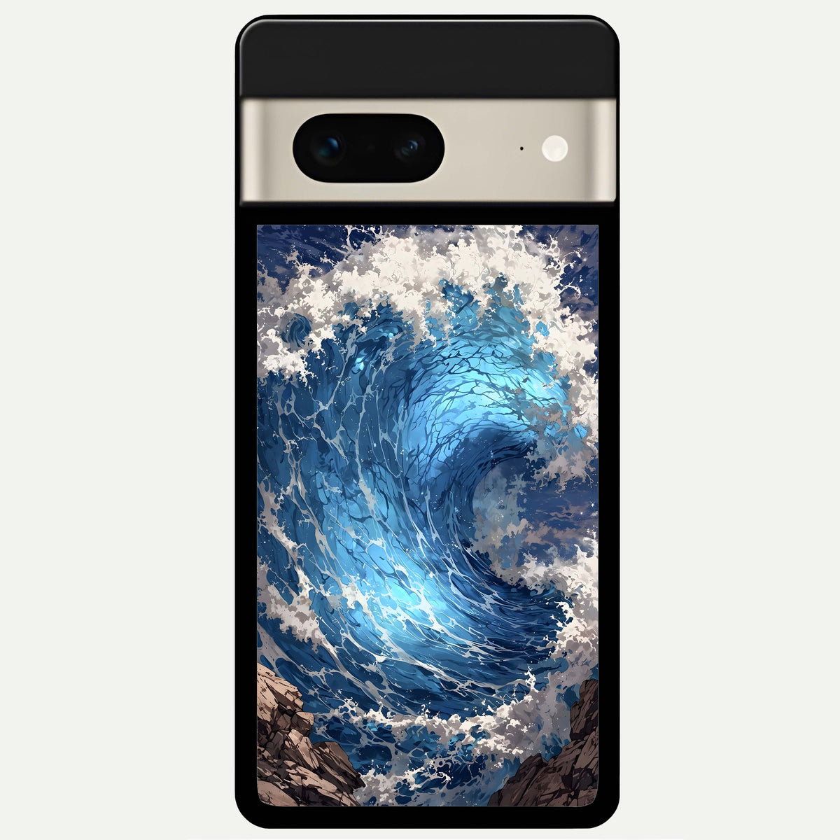 Giant Ocean Wave Glass Case For Google Pixel 7 back cover – full design glossy printed glass finish