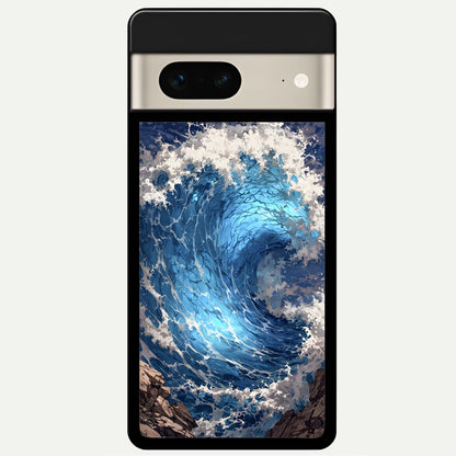  Giant Ocean Wave Glass Case For Google Pixel 7 back cover – full design glossy printed glass finish
