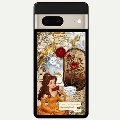  Golden Dream Belle Glass Case For Google Pixel 7 back cover – full design glossy printed glass finish