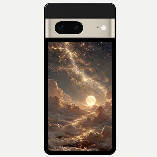  Golden Sky Dream Glass Case For Google Pixel 7 back cover – full design glossy printed glass finish