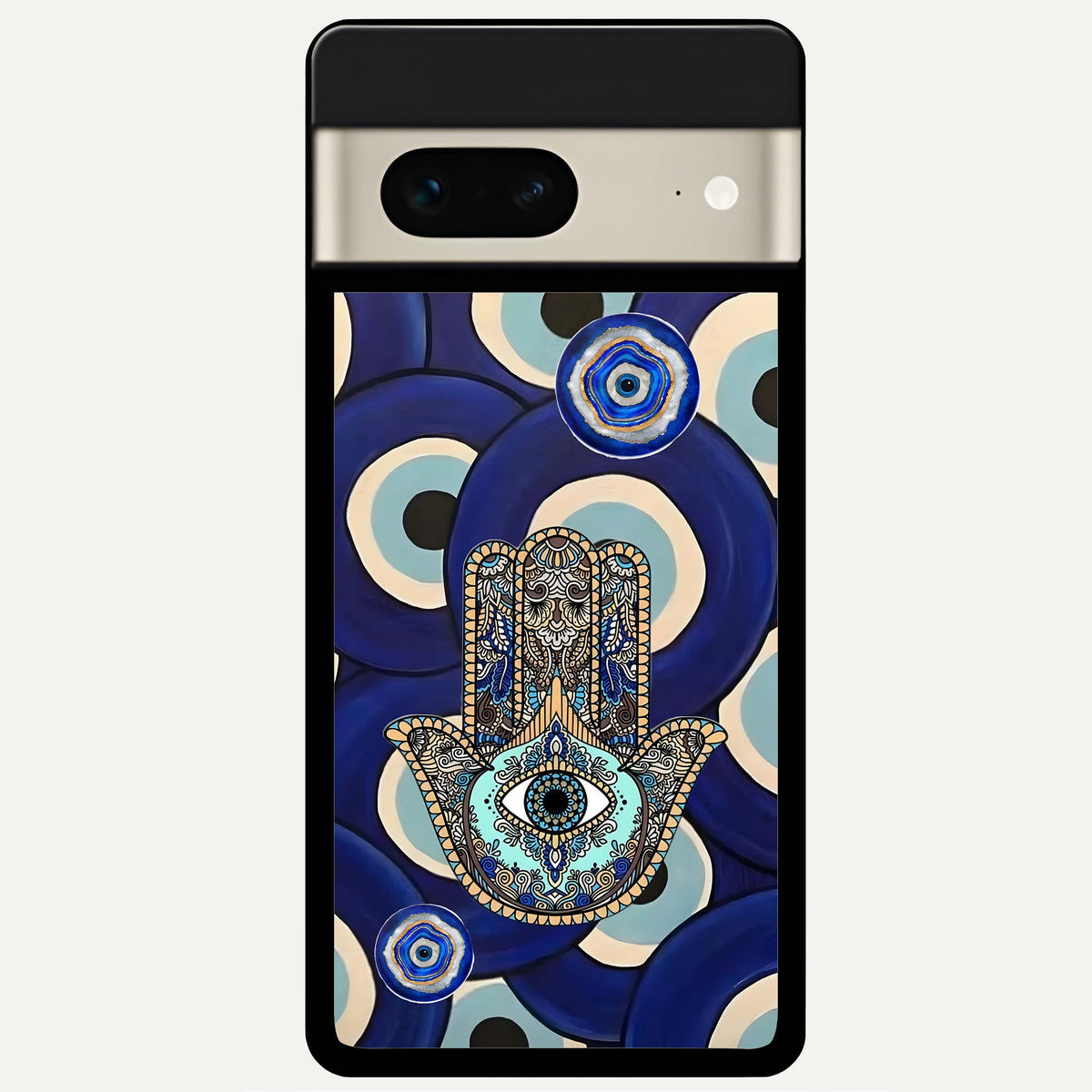  Hamsa Divine Guard Glass Case For Google Pixel 7 back cover – full design glossy printed glass finish
