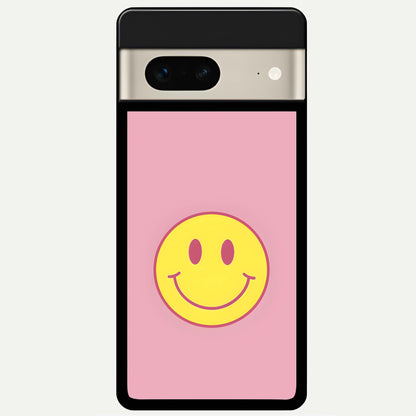  Happy Pink Mood Glass Case For Google Pixel 7 back cover – full design glossy printed glass finish