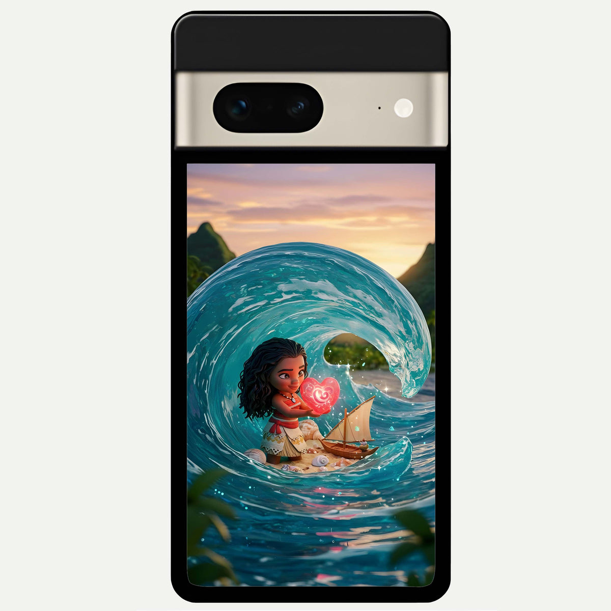  Heart of Ocean Glass Case For Google Pixel 7 back cover – full design glossy printed glass finish