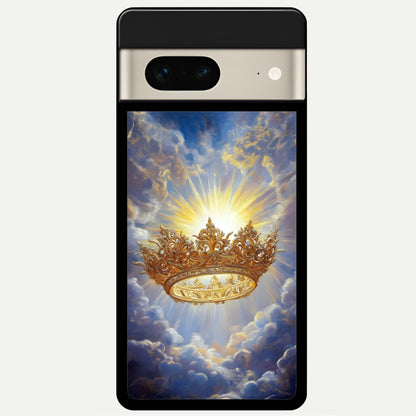  Heavenly Crown Light Glass Case For Google Pixel 7 back cover – full design glossy printed glass finish