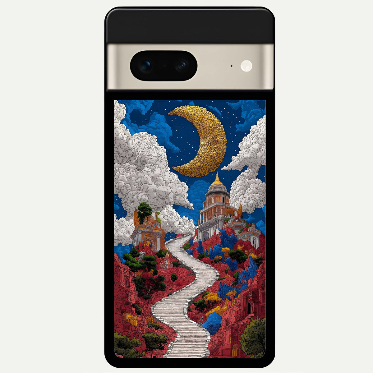  Heavenly Moon Path Glass Case For Google Pixel 7 back cover – full design glossy printed glass finish