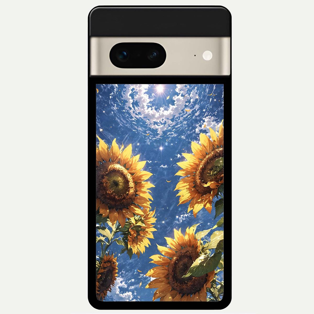  Heavenly Sunflower Rise Glass Case For Google Pixel 7 back cover – full design glossy printed glass finish