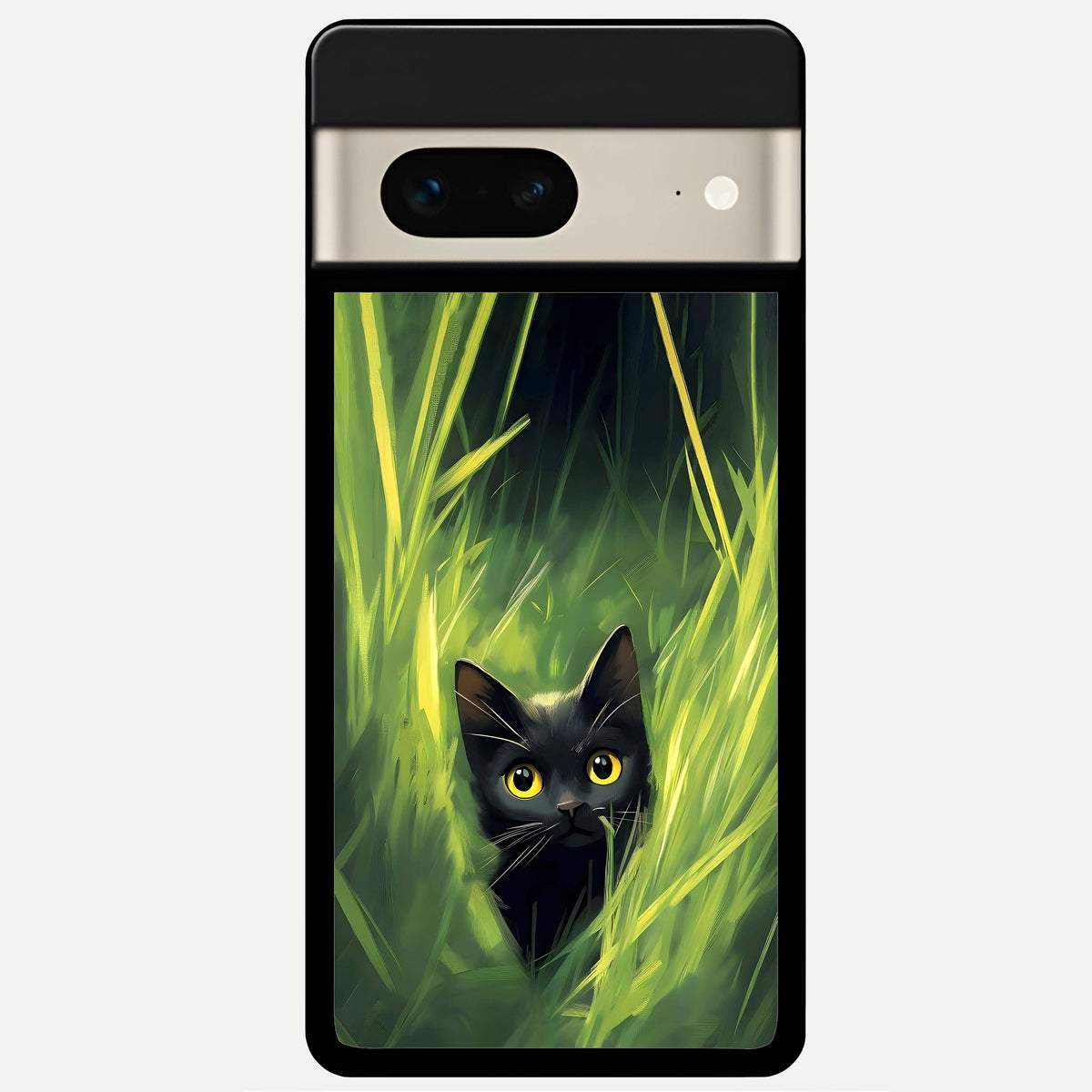  Hidden Cat Whisper Glass Case For Google Pixel 7 back cover – full design glossy printed glass finish