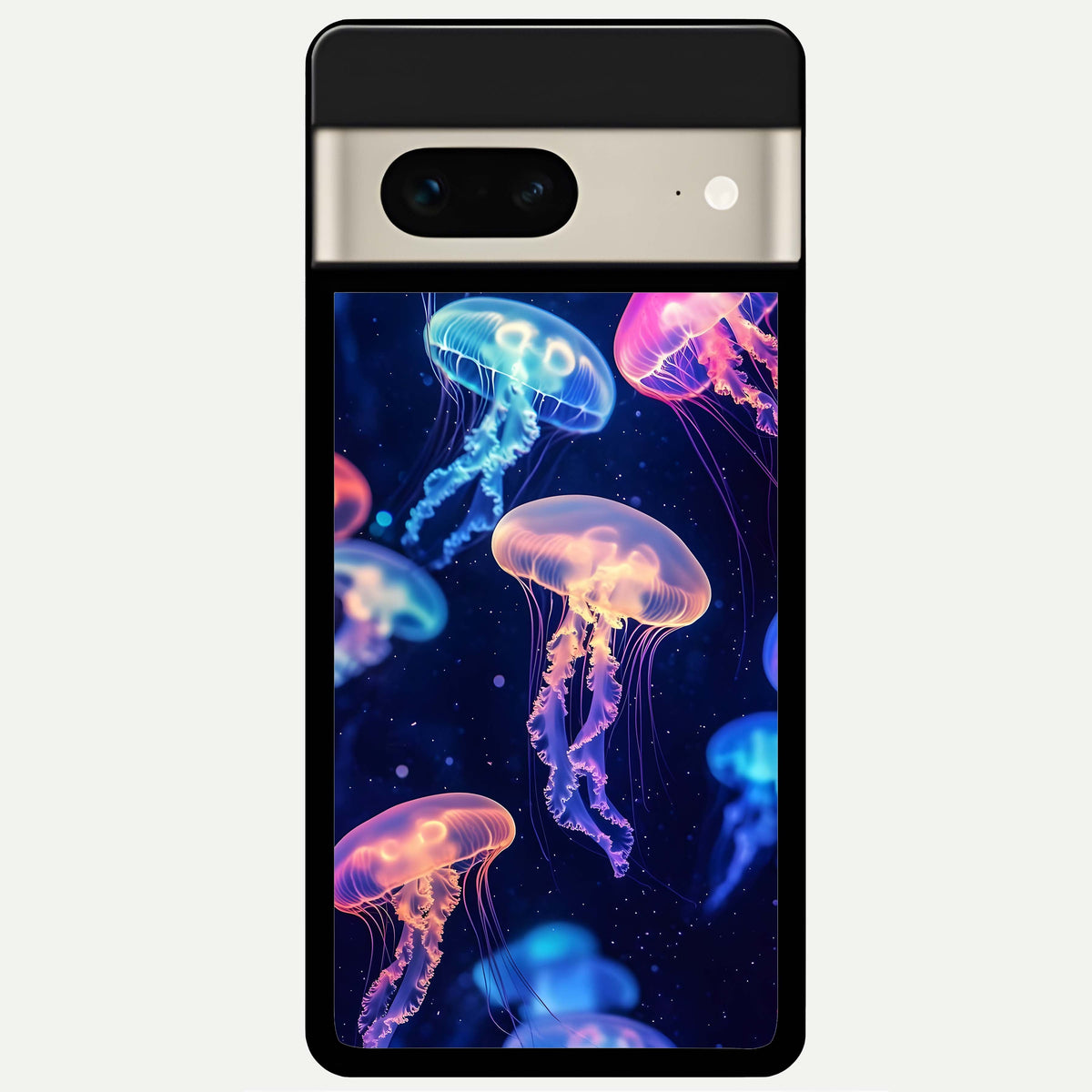  Jellyfish Pattern Glass Case For Google Pixel 7 back cover – full design glossy printed glass finish