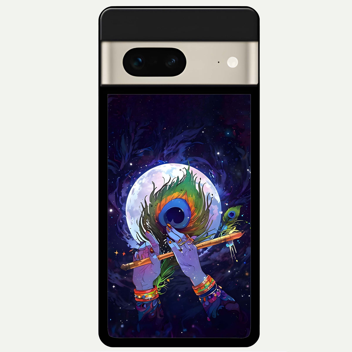  Krishna Hands Art Glass Case For Google Pixel 7 back cover – full design glossy printed glass finish