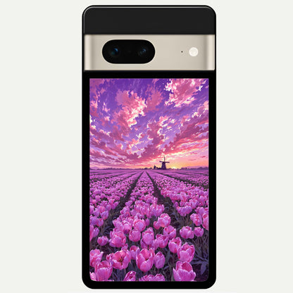  Lavender Dream Skies Glass Case For Google Pixel 7 back cover – full design glossy printed glass finish