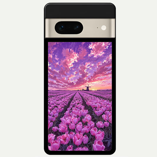  Lavender Dream Skies Glass Case For Google Pixel 7 back cover – full design glossy printed glass finish