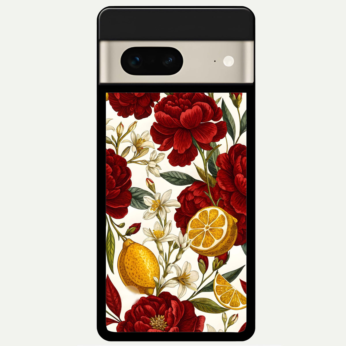  Lemon Rose Charm Glass Case For Google Pixel 7 back cover – full design glossy printed glass finish