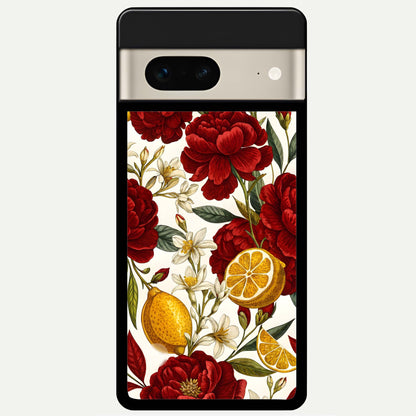  Lemon Rose Charm Glass Case For Google Pixel 7 back cover – full design glossy printed glass finish