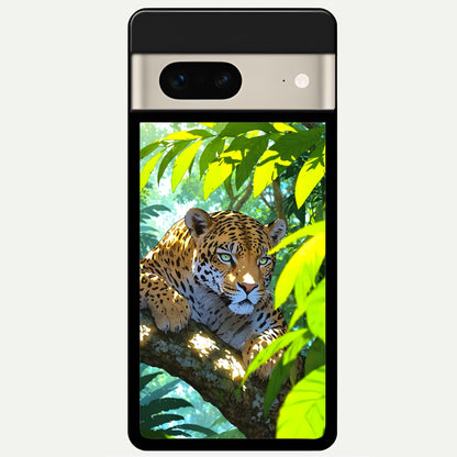 Leopard in Jungle Glass Case For Google Pixel 7 back cover – full design glossy printed glass finish