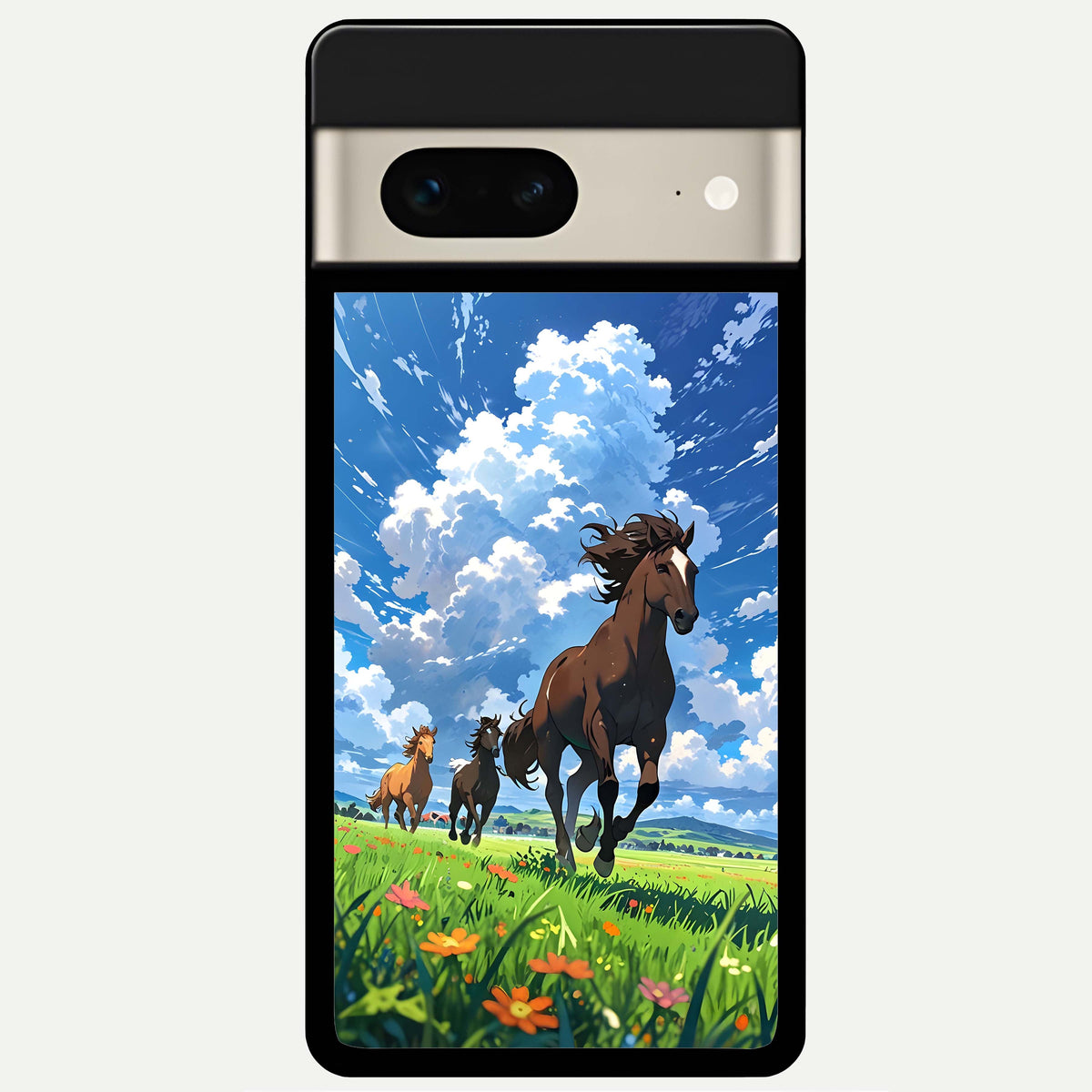  Majestic Horses Galloping Glass Case For Google Pixel 7 back cover – full design glossy printed glass finish