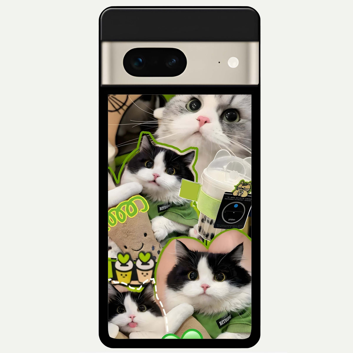  Matcha Cats Mood Glass Case For Google Pixel 7 back cover – full design glossy printed glass finish