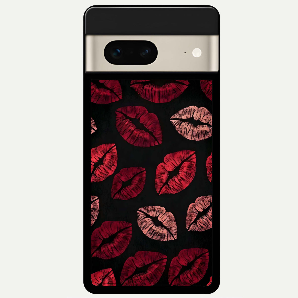  Midnight Kiss Love Glass Case For Google Pixel 7 back cover – full design glossy printed glass finish