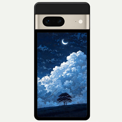  Midnight Sky Serenity Glass Case For Google Pixel 7 back cover – full design glossy printed glass finish