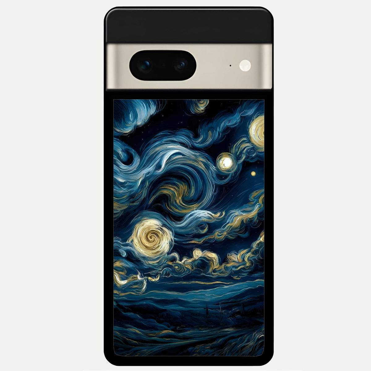  Midnight Sky Whirl Glass Case For Google Pixel 7 back cover – full design glossy printed glass finish