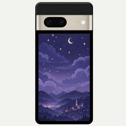  Minimal Night View Glass Case For Google Pixel 7 back cover – full design glossy printed glass finish