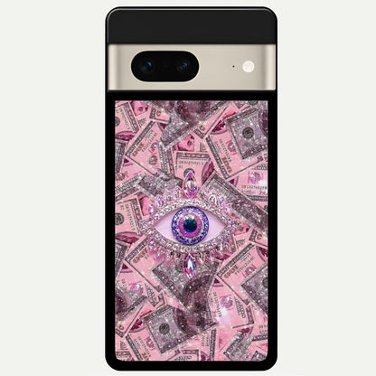  Money Eye Luxe Glass Case For Google Pixel 7 back cover – full design glossy printed glass finish