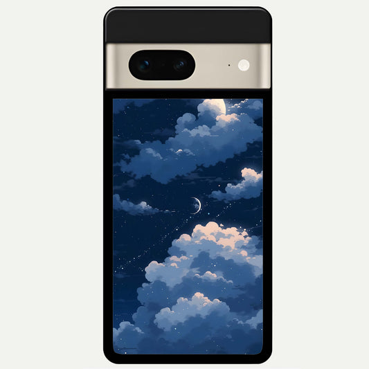  Moon Dream Haze Glass Case For Google Pixel 7 back cover – full design glossy printed glass finish